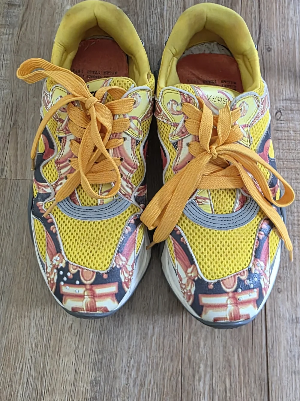 Versace Yellow and Orange Mesh Women's Sneakers - Picture 1 of 7